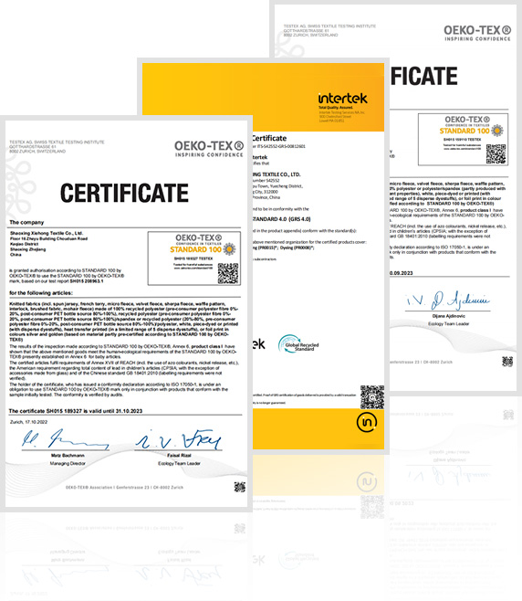 certificates of cotton Fabric